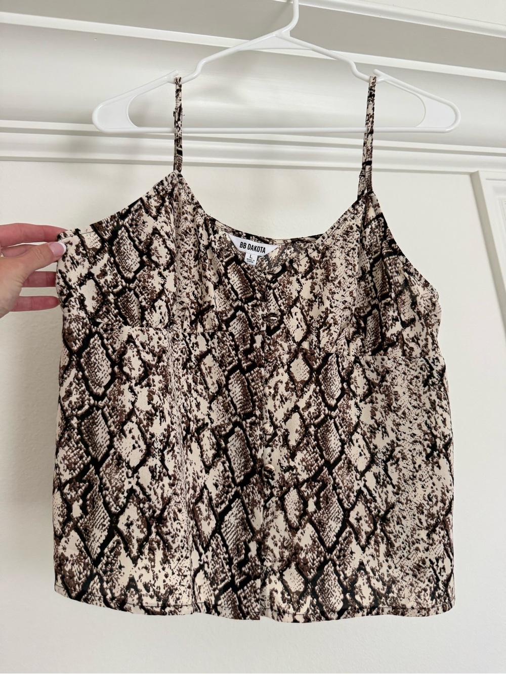 BB Dakota Neutral Brown Snake Print Cami